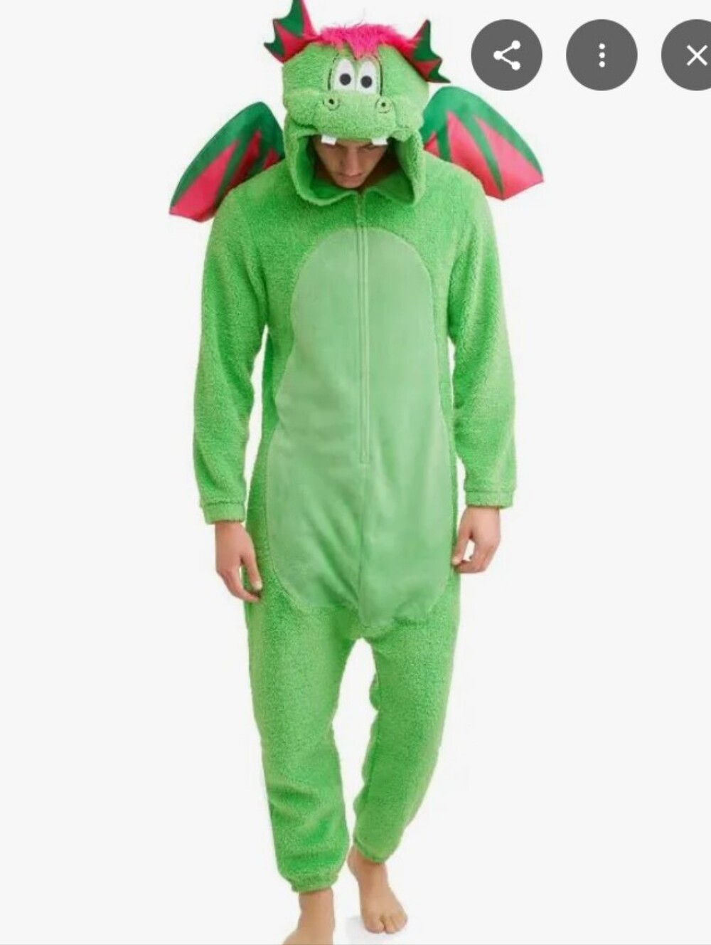 NWT Adult Dragon Costume Onesie size Large with pockets